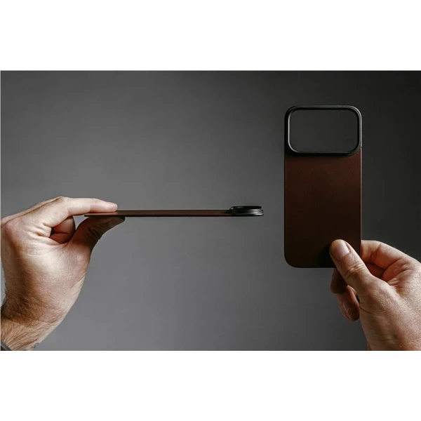 Nomad Magnetic Leather Back (Horween) Magsafe kožený kryt iPhone 17 Pro Rustic Brown - Pouzdra - Obrázek fba9feae340d4eb081b25dac8b3efe56