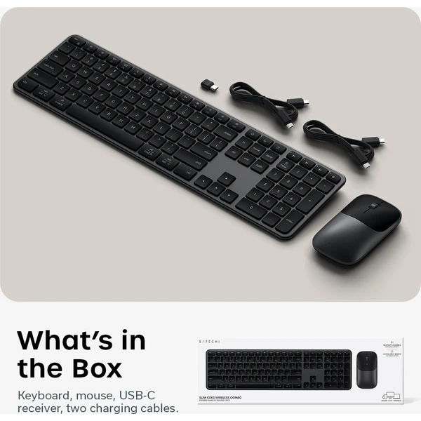 Satechi Slim CEX3 Wireless Combo klávesnice a myš (US English) vesmírně černá - Klávesnicové sety - Obrázek fbc74f58ec814b6485ea7531c4bd196e