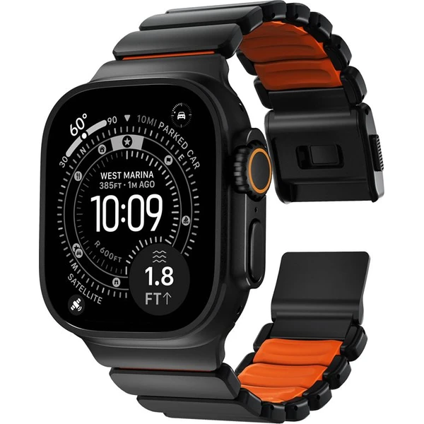 Nomad Stratos Band FKM řemínek Apple Watch 45/46/49mm Black Titanium/Ultra Orange - Řemínky - Obrázek fc3013bb0d3948b3a1aa7173ed4a0161