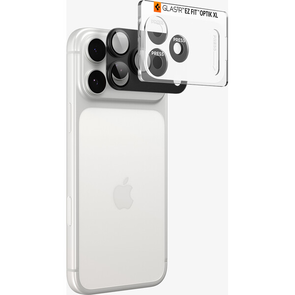 Spigen Glass tR EZ Fit Optik Pro XL 1 Pack sklo na fotoaparát iPhone 18 Pro Max tmavě šedé - Ochranné folie a skla - Obrázek fc45add162b94d5b87c6c973554cf30a
