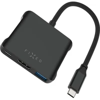 FIXED HUB Quadri hliníkový USB-C hub pro notebooky, 140W, PD 3.1, vesmírně černý - USB huby