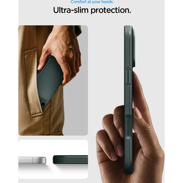 Spigen Thin Fit MagSafe kryt iPhone 18 Pro/17 Pro abyss green - Pouzdra - Obrázek fc60ae4d18b14e258d1d4189fbae79d9