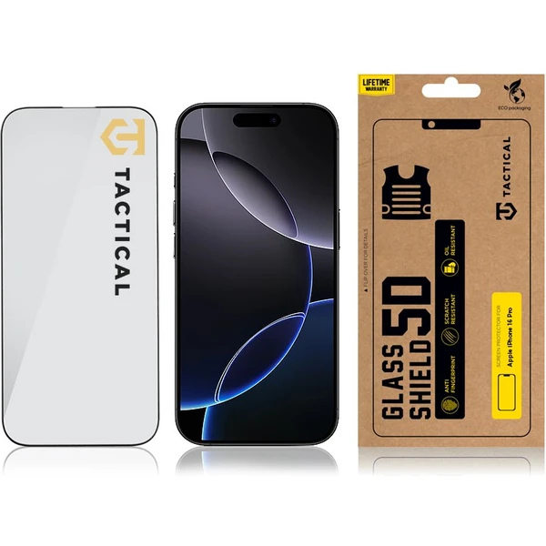Tactical Glass Shield 5D sklo pro Apple iPhone 16 Pro černé - Ochranné folie a skla - Obrázek fc8d6463479446148593f3a0f14c1eac