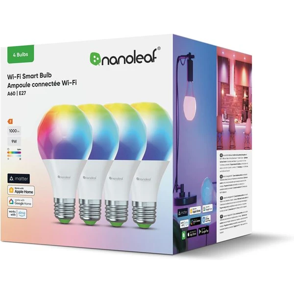 Nanoleaf Matter Wi-Fi A19 Smart E27 Bulb chytrá žárovka 4 Pack - Žárovky - Obrázek fcd57b501156421c988be7d0b9597686