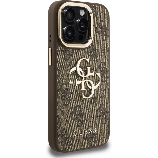 Guess PU 4G Metal Logo Stand Camera Frame kryt iPhone 15 Pro Max hnědý - Pouzdra - Obrázek fcf09c4dcbbd4a47b5ecb2ee4449580d