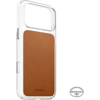 Nomad Clear Leather (Horween) MagSafe kryt iPhone 18 Pro Max Saddle - Pouzdra