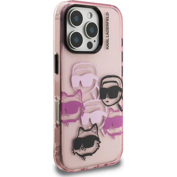 Karl Lagerfeld IML Multi K&CH Heads kryt iPhone 16 Pro růžový - Pouzdra - Obrázek fd20f58b83024f62948964af558b3191