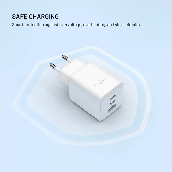 FIXED Mini GaN nabíječka s 2x USB-C/USB-A a podporou PD, 65W, bílá - Nabíječky - Obrázek fd3f5fa29408441eafcc4ae51374a65f