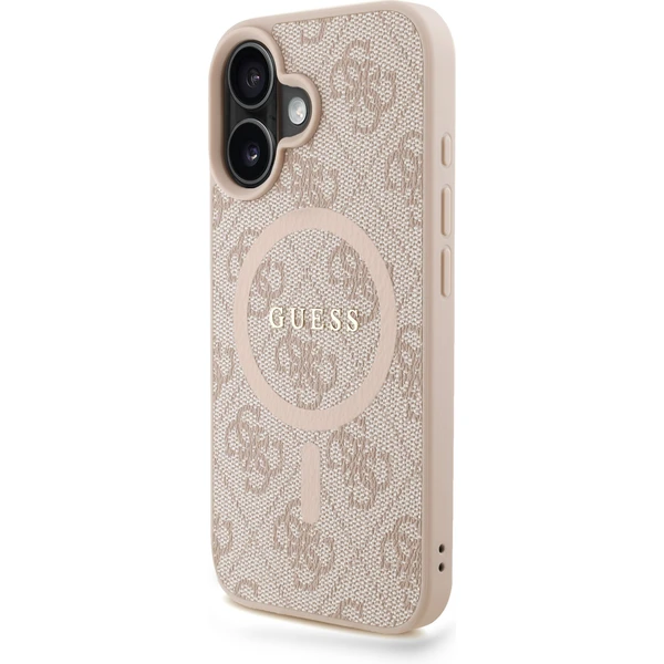 Guess PU Leather 4G Colored Ring Strap MagSafe kryt iPhone 16 růžový - Pouzdra - Obrázek fda812e3755940018ae905fd80535602
