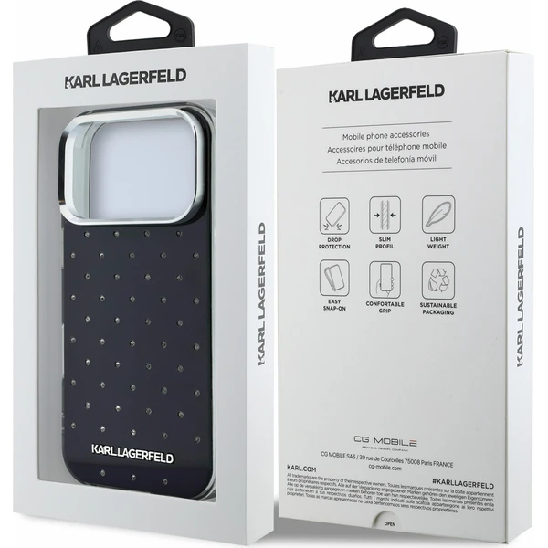 Karl Lagerfeld IML Rhinestones Allover Magsafe kryt iPhone 18 Pro Max černý - Pouzdra - Obrázek fdb0b2b90db54e37a915e5d4a397b850