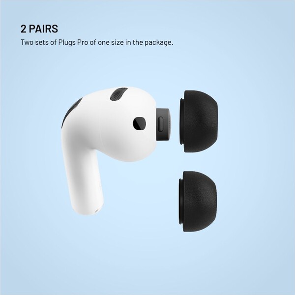 FIXED Plugs Pro 2 sady špuntů z paměťové pěny pro Apple Airpods Pro 3 (XS) černá - Náhradní náušníky - Obrázek fdb44c53e5c64baa96b89b3f05b669fa
