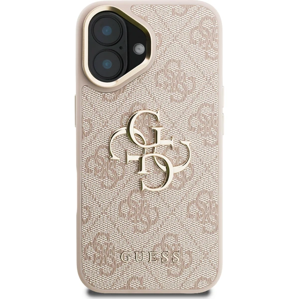 Guess PU 4G Metal Logo Stand Camera Frame kryt iPhone 16 růžový - Pouzdra - Obrázek fe176301587e45cda46ebc23ce0dfcbe
