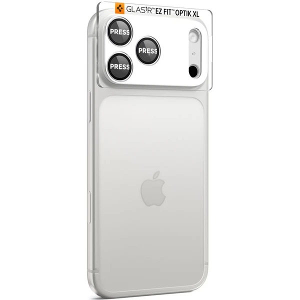 Spigen Glass tR EZ Fit Optik Pro XL sklo na fotoaparát iPhone 17 Pro stříbrné - Ochranné folie a skla - Obrázek fe284c23e1ba4347b9972c51aef5a37e