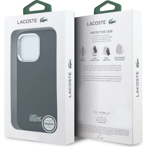 Lacoste PVC Iconic Petit Pique Metal Logo MagSafe kryt iPhone 16 Pro černý - Pouzdra - Obrázek fe3c1853a3ed44dfae480b30d3bea49d