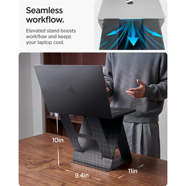 Spigen Slim Fold Laptop Stand & Standing Desk stojánek černý - Stojánky - Obrázek fe4f0c74f64a47109dc9f2ae360a64ef