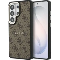 Guess PU Leather 4G Gold Frame Magnetic kryt Samsung Galaxy S26 Ultra hnědý - Pouzdra
