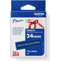 Brother TZe-RN54 textilní páska zlatá na modrém 24 mm - Pásky pro štítkovače