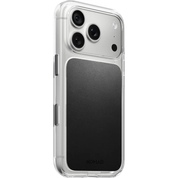 Nomad Clear Leather (Horween) MagSafe kryt iPhone 17 Pro/18 Pro Black - Pouzdra - Obrázek fe8d19b08f004c42afe4af38d872e298