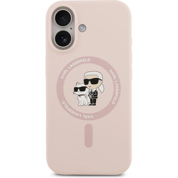 Karl Lagerfeld Liquid Silicone Karl and Choupette MagSafe kryt iPhone 17 růžový - Pouzdra - Obrázek fe99bd4934c441358b4ef1a07f381309