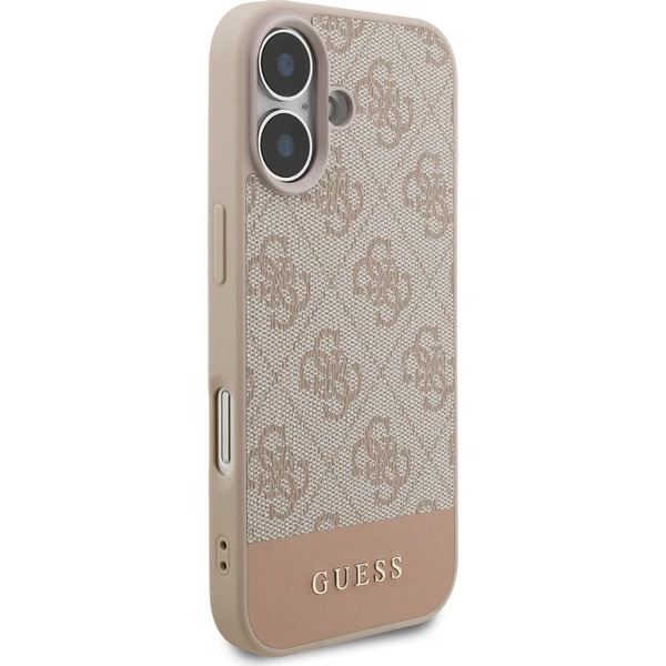 Guess PU 4G Stripe Zadní Kryt pro iPhone 17 růžový - Pouzdra - Obrázek fec144afb9e34ed3bf2e34e6ffca1a72