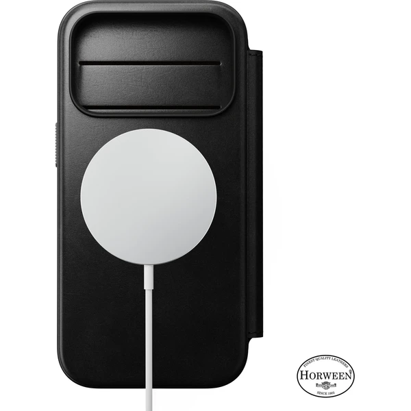 Nomad Modern Leather Folio (Horween) MagSafe kožené pouzdro iPhone 18 Pro Black - Pouzdra - Obrázek ff3e8f1759ef407c9bd1464d479458bf