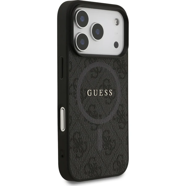 Guess PU Leather 4G Colored Ring MagSafe Zadní Kryt pro iPhone 17 Pro černý - Pouzdra - Obrázek ff48a495e3c84a9e85690ad115d744c6