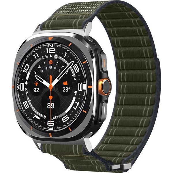 Spigen Fabric Band řemínek (hook-and-loop) Samsung Galaxy Watch Ultra 47mm zelený