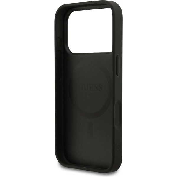 Guess PU Leather 4G Colored Ring MagSafe Zadní Kryt pro iPhone 17 Pro černý - Pouzdra - Obrázek ff6056c221054faba60288e63b5b11d5
