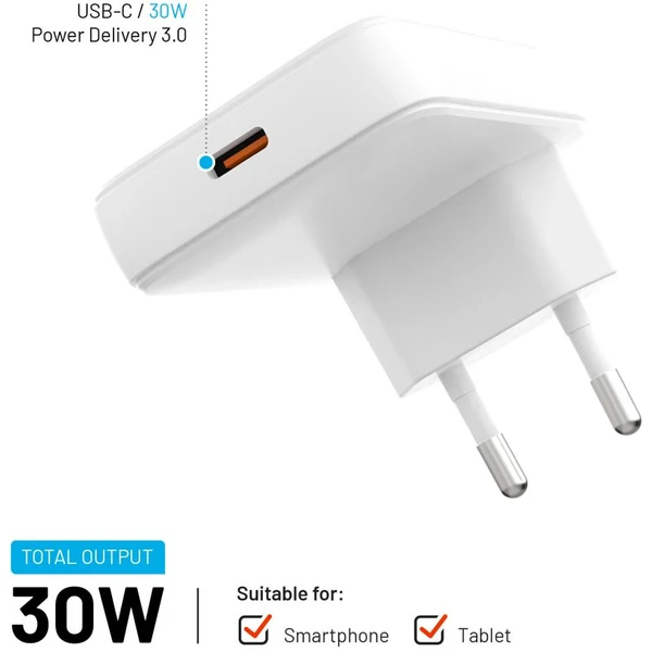 FIXED Slim GaN nabíječka (1x USB-C), PD, 30W, bílá - Nabíječky - Obrázek ff71e4c81fb941bda4b5277c449197a3